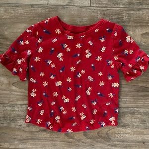 Old Navy Ruffle Hem Floral Shirt